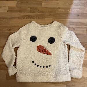 Chance or Fate Sherpa snowman Christmas sweater